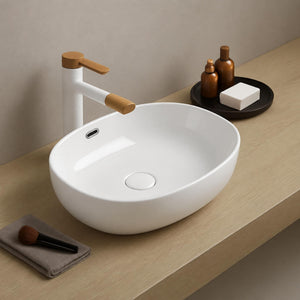 LUKKA ELLIPS ABOVE COUNTER BASIN GLOSS WHITE 610MM