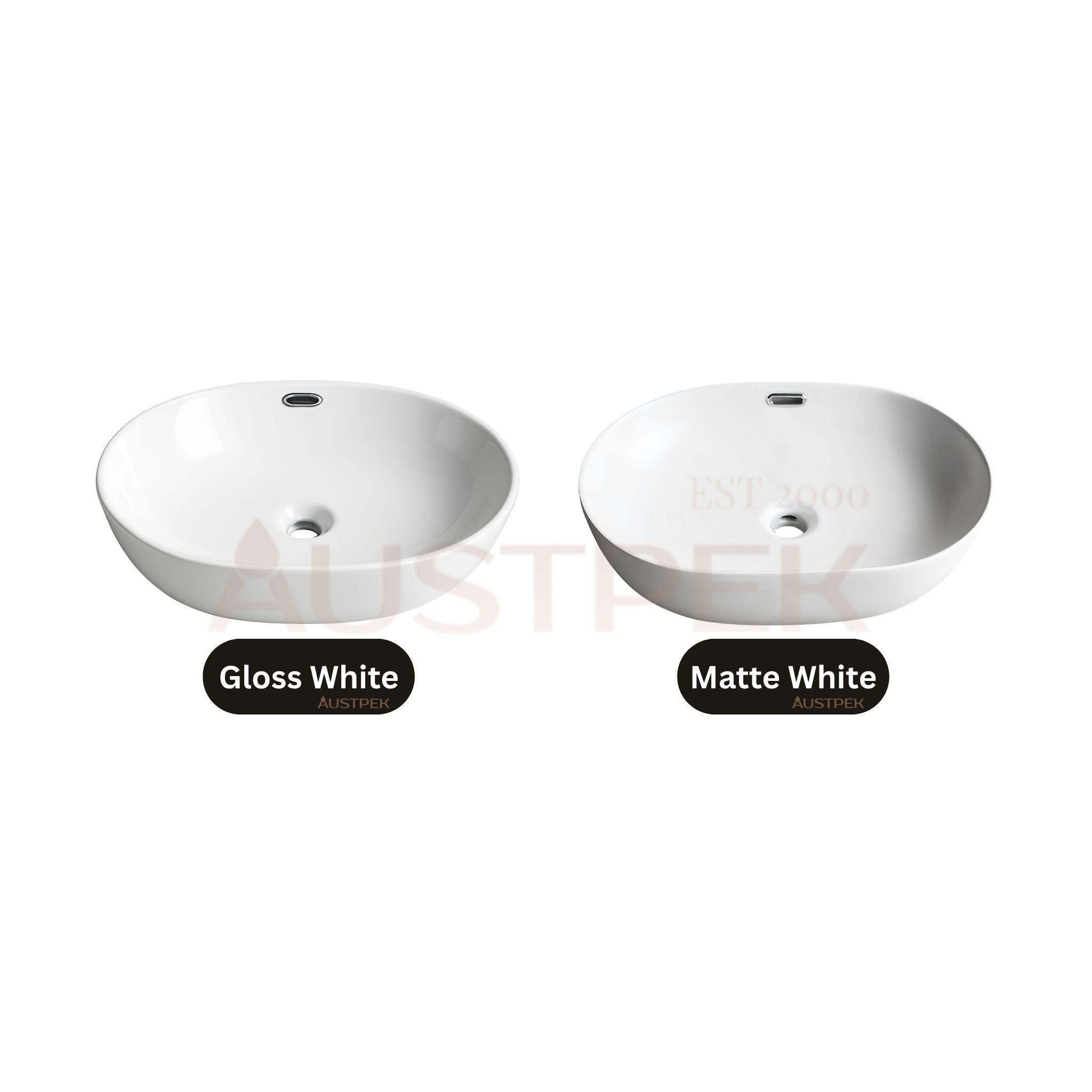 LUKKA ELLIPS ABOVE COUNTER BASIN GLOSS WHITE 610MM