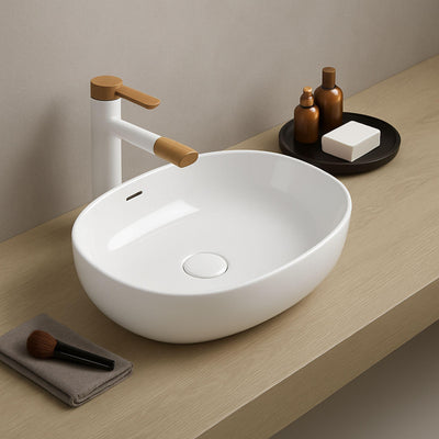 LUKKA ELLIPS ABOVE COUNTER BASIN GLOSS WHITE 610MM
