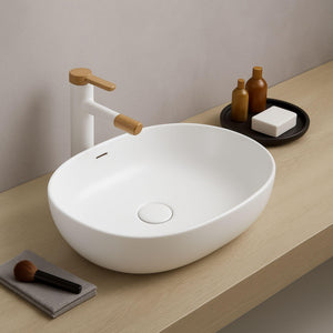 LUKKA ELLIPS ABOVE COUNTER BASIN MATTE WHITE 610MM