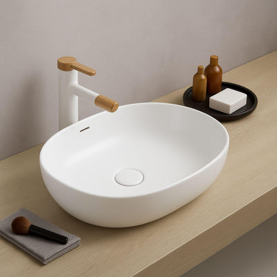 LUKKA ELLIPS ABOVE COUNTER BASIN MATTE WHITE 610MM