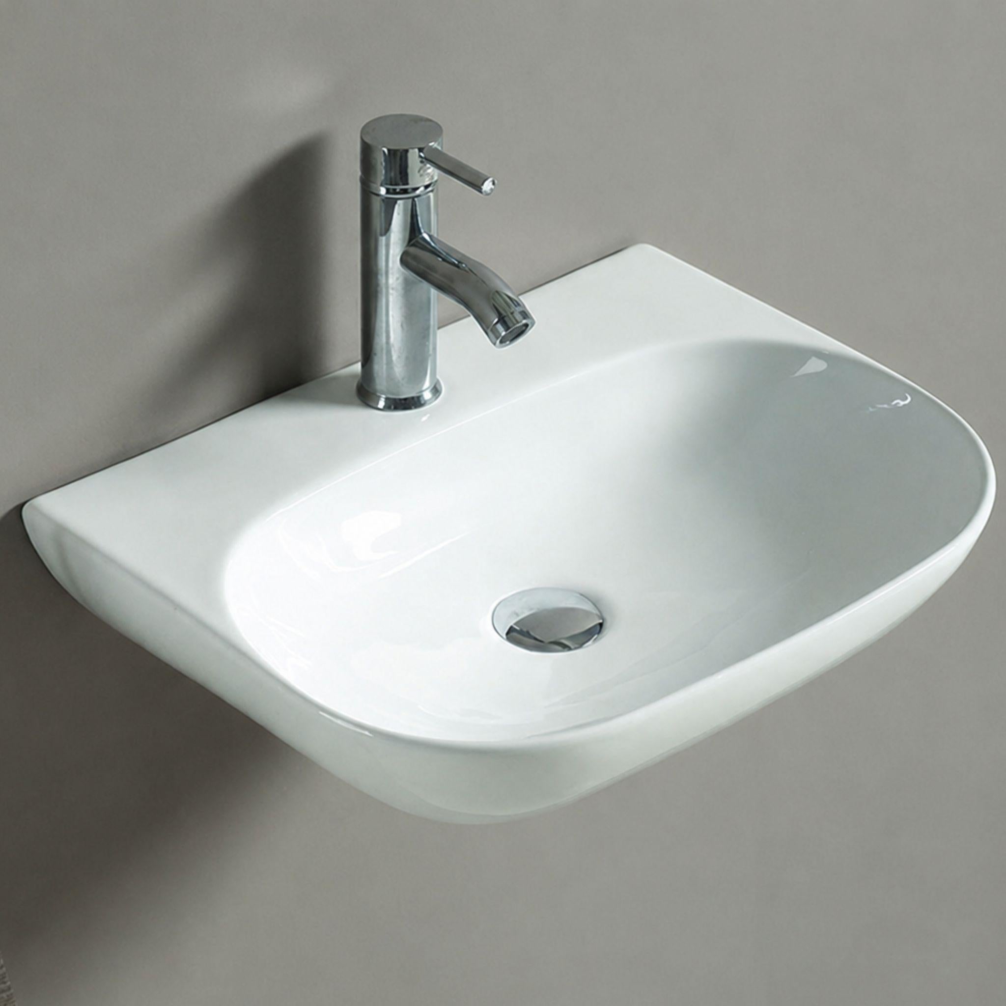 LUKKA ELLIPS WALL HUNG BASIN GLOSS WHITE 500MM