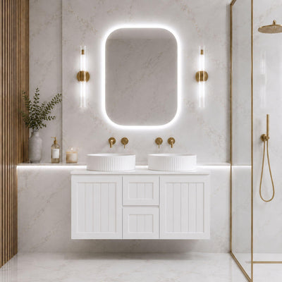 LUKKA ARCHILL FEDERATION MATTE WHITE 1200MM DOUBLE BOWL WALL HUNG VANITY