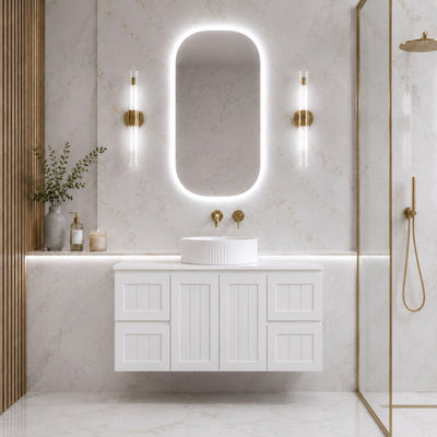 LUKKA ARCHILL FEDERATION MATTE WHITE 1200MM SINGLE BOWL WALL HUNG VANITY
