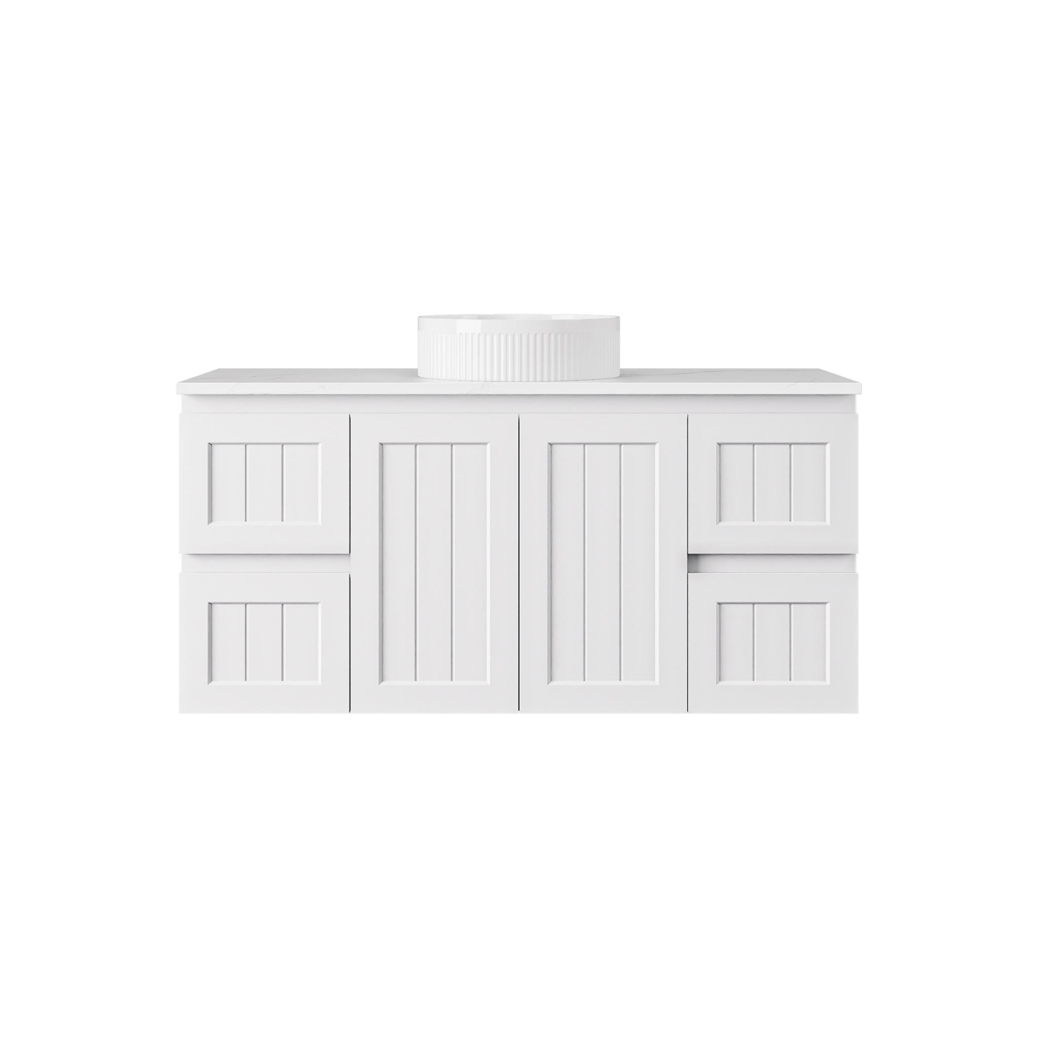 LUKKA ARCHILL FEDERATION MATTE WHITE 1200MM SINGLE BOWL WALL HUNG VANITY