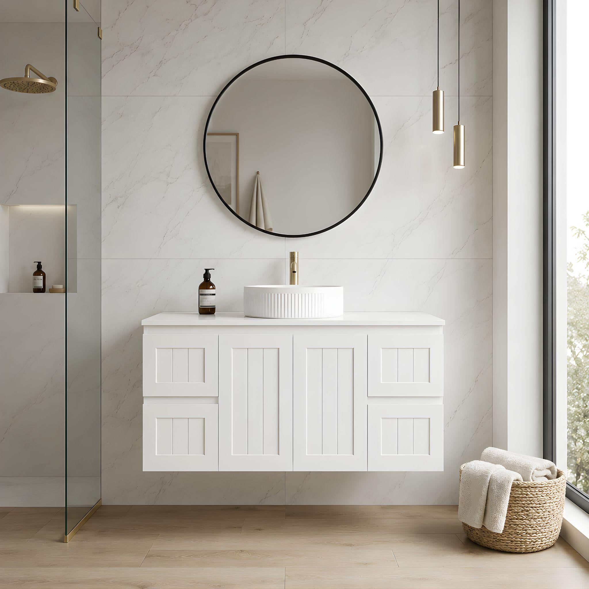 LUKKA ARCHILL FEDERATION MATTE WHITE 1200MM SINGLE BOWL WALL HUNG VANITY