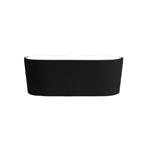 LUKKA AGENA FLUTED FREESTANDING BATHTUB GLOSS BLACK AND WHITE (AVAILABLE IN 1500MM AND 1700MM)