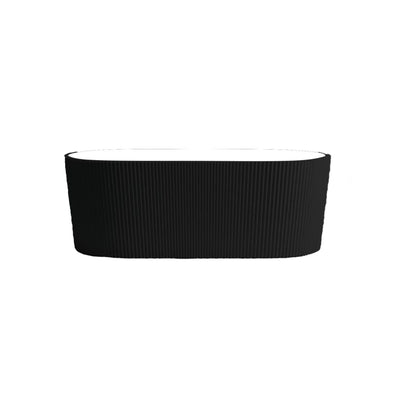 LUKKA AGENA FLUTED FREESTANDING BATHTUB GLOSS BLACK AND WHITE (AVAILABLE IN 1500MM AND 1700MM)