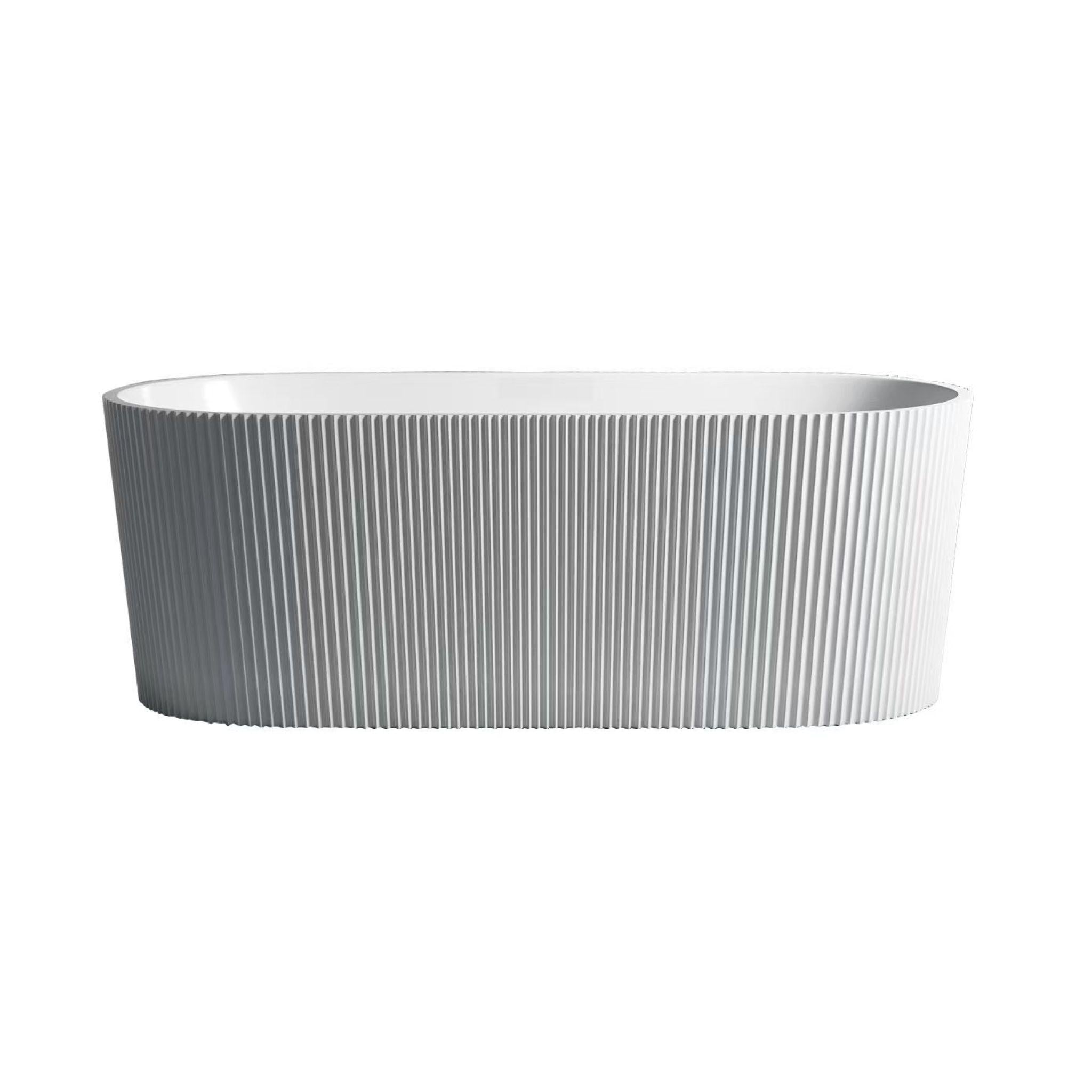 LUKKA AGENA FLUTED FREESTANDING BATHTUB MATTE WHITE (AVAILABLE IN 1500MM AND 1700MM)