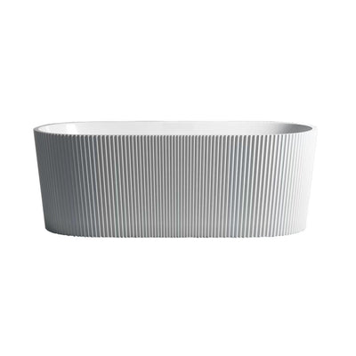LUKKA AGENA FLUTED FREESTANDING BATHTUB MATTE WHITE (AVAILABLE IN 1500MM AND 1700MM)