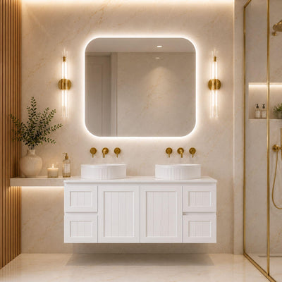LUKKA ARCHILL FEDERATION MATTE WHITE 1500MM DOUBLE BOWL WALL HUNG VANITY