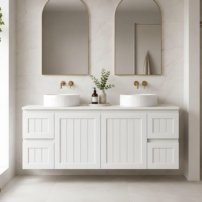 LUKKA ARCHILL FEDERATION MATTE WHITE 1500MM DOUBLE BOWL WALL HUNG VANITY