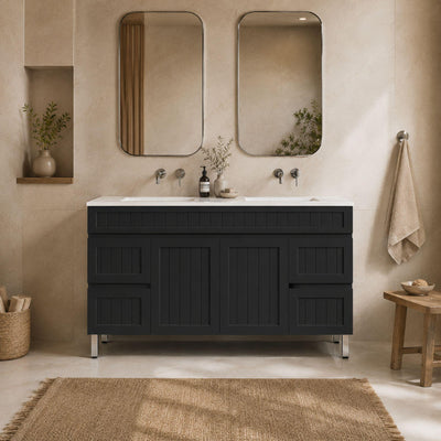 LUKKA ARCHILL FEDERATION MATTE BLACK 1500MM DOUBLE BOWL FLOOR STANDING VANITY