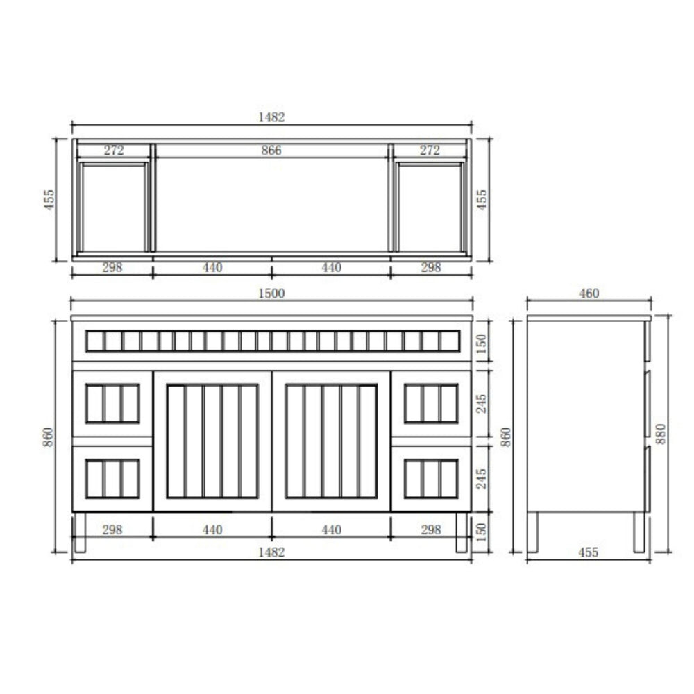 LUKKA ARCHILL FEDERATION MATTE BLACK 1500MM DOUBLE BOWL FLOOR STANDING VANITY