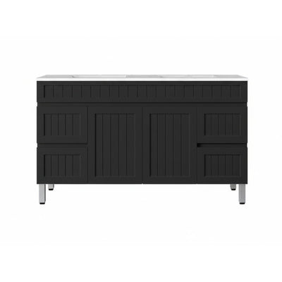 LUKKA ARCHILL FEDERATION MATTE BLACK 1500MM DOUBLE BOWL FLOOR STANDING VANITY
