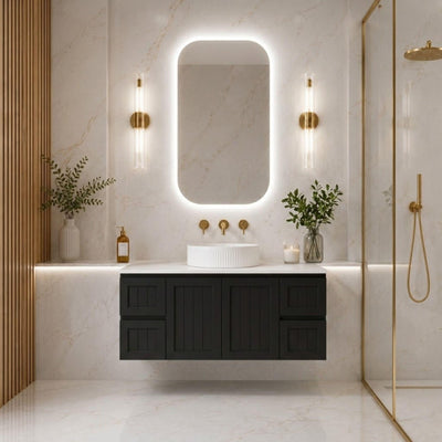LUKKA ARCHILL FEDERATION MATTE BLACK 1500MM SINGLE BOWL WALL HUNG VANITY