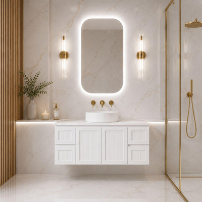 LUKKA ARCHILL FEDERATION MATTE WHITE 1500MM SINGLE BOWL WALL HUNG VANITY