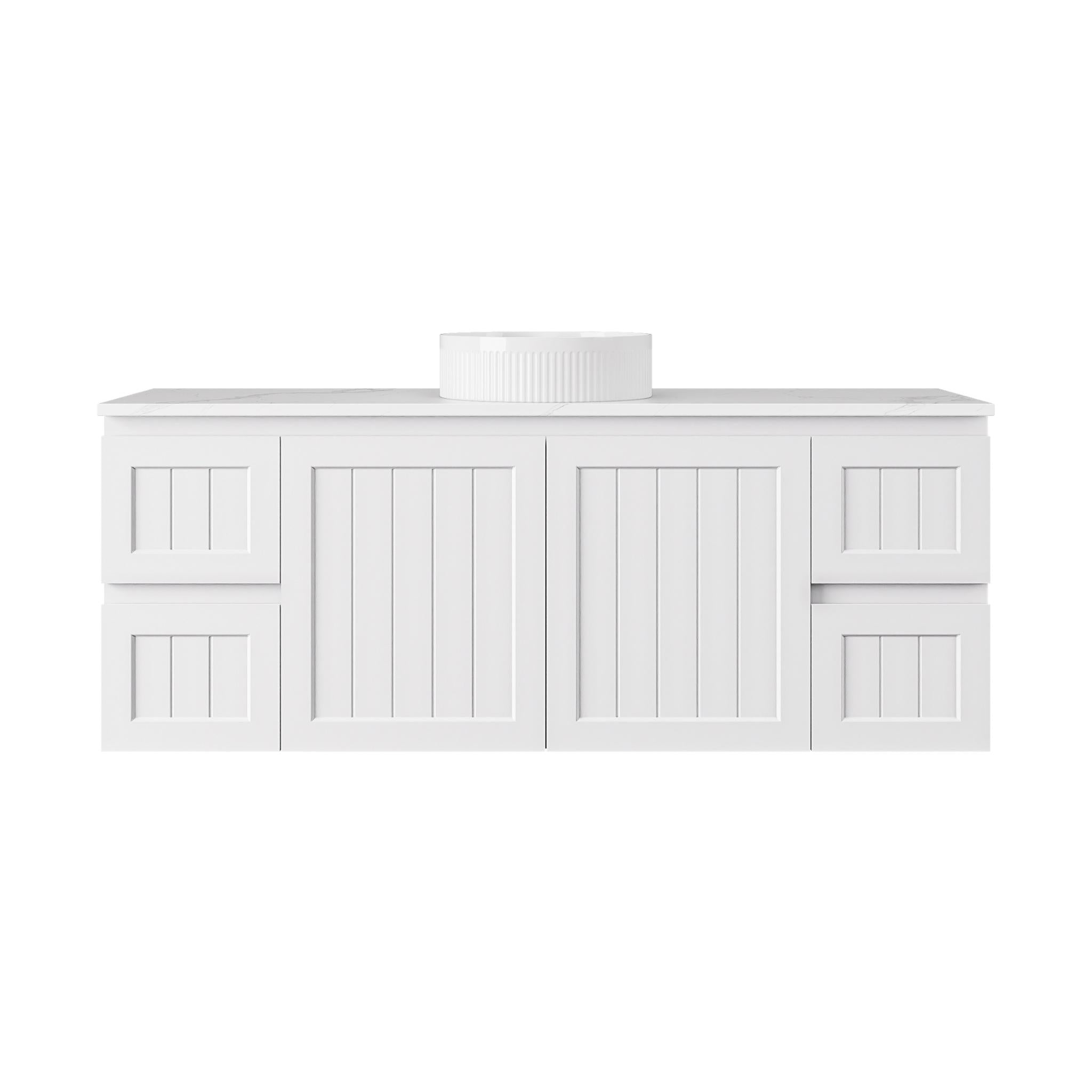 LUKKA ARCHILL FEDERATION MATTE WHITE 1500MM SINGLE BOWL WALL HUNG VANITY