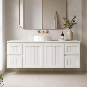 LUKKA ARCHILL FEDERATION MATTE WHITE 1500MM SINGLE BOWL WALL HUNG VANITY