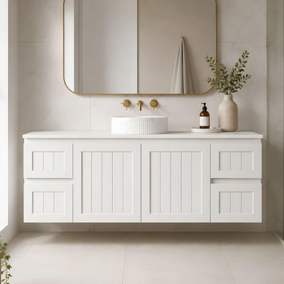 LUKKA ARCHILL FEDERATION MATTE WHITE 1500MM SINGLE BOWL WALL HUNG VANITY