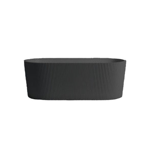 LUKKA AGENA FLUTED FREESTANDING BATHTUB MATTE BLACK 1700MM