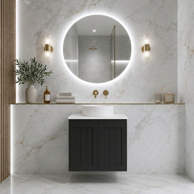 LUKKA ARCHILL FEDERATION MATTE BLACK 600MM SINGLE BOWL WALL HUNG VANITY