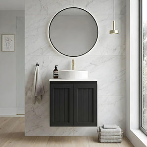 LUKKA ARCHILL FEDERATION MATTE BLACK 600MM SINGLE BOWL WALL HUNG VANITY
