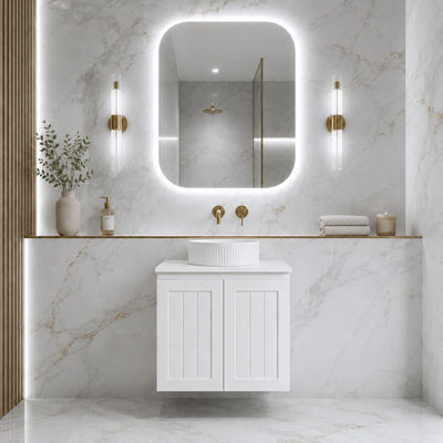 LUKKA ARCHILL FEDERATION MATTE WHITE 600MM SINGLE BOWL WALL HUNG VANITY
