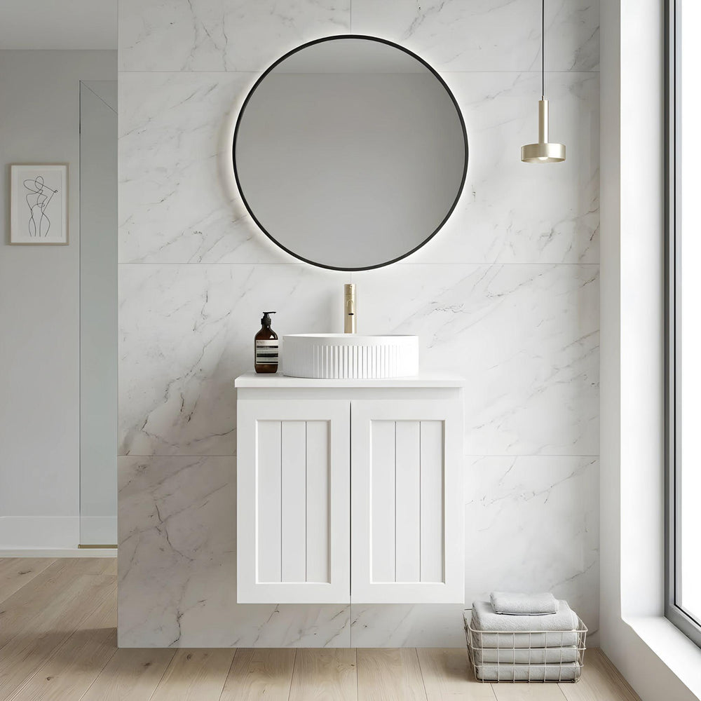 LUKKA ARCHILL FEDERATION MATTE WHITE 600MM SINGLE BOWL WALL HUNG VANITY