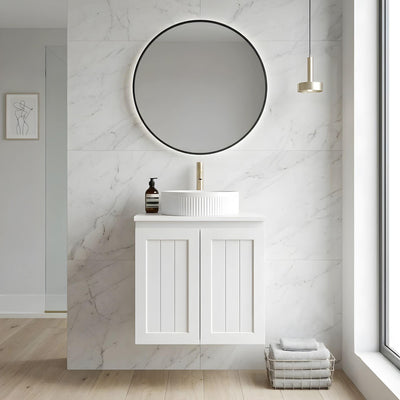 LUKKA ARCHILL FEDERATION MATTE WHITE 600MM SINGLE BOWL WALL HUNG VANITY