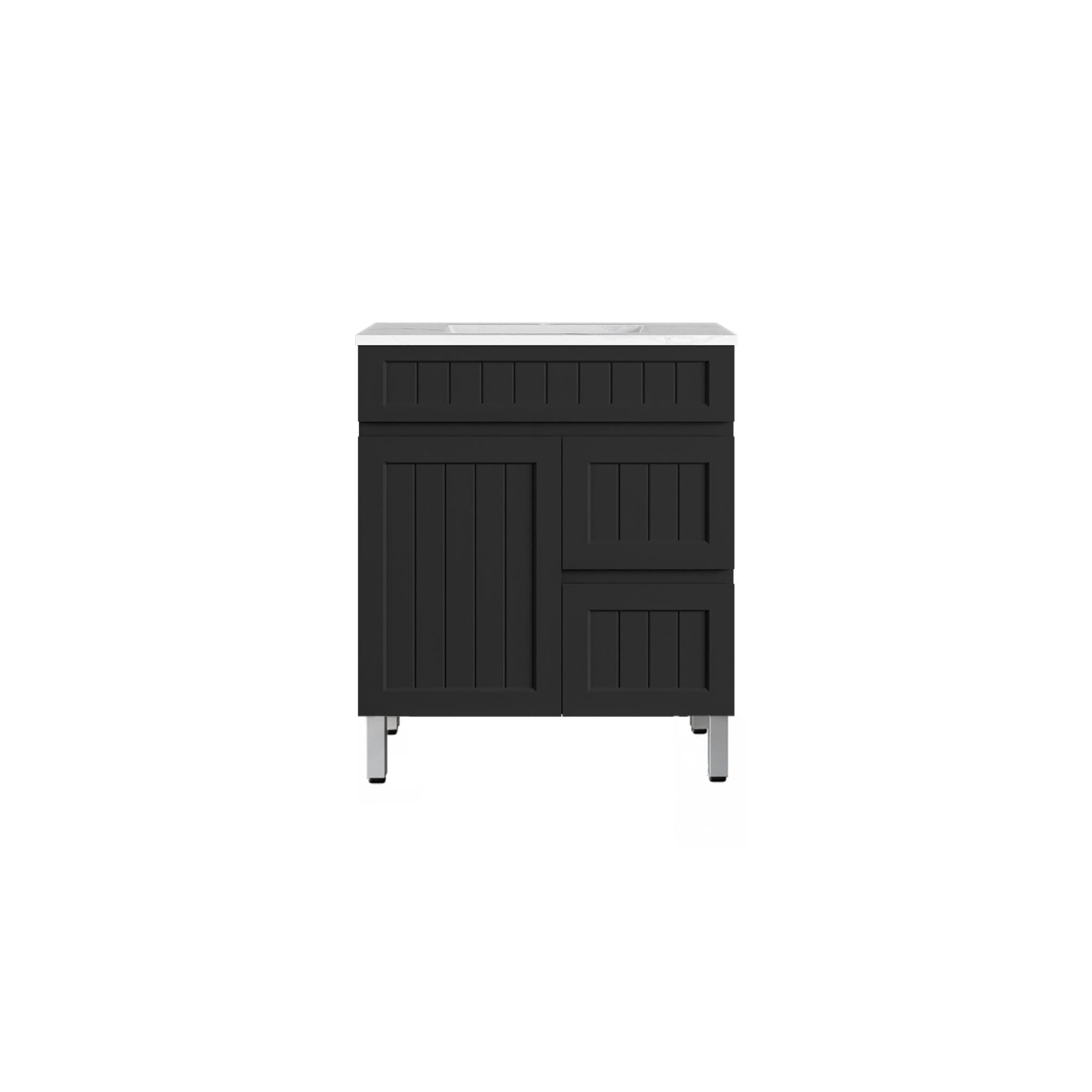 LUKKA ARCHILL FEDERATION BLACK 750MM SINGLE BOWL FLOOR STANDING VANITY (AVAILABLE IN LEFT AND RIGHT HAND DRAWER)