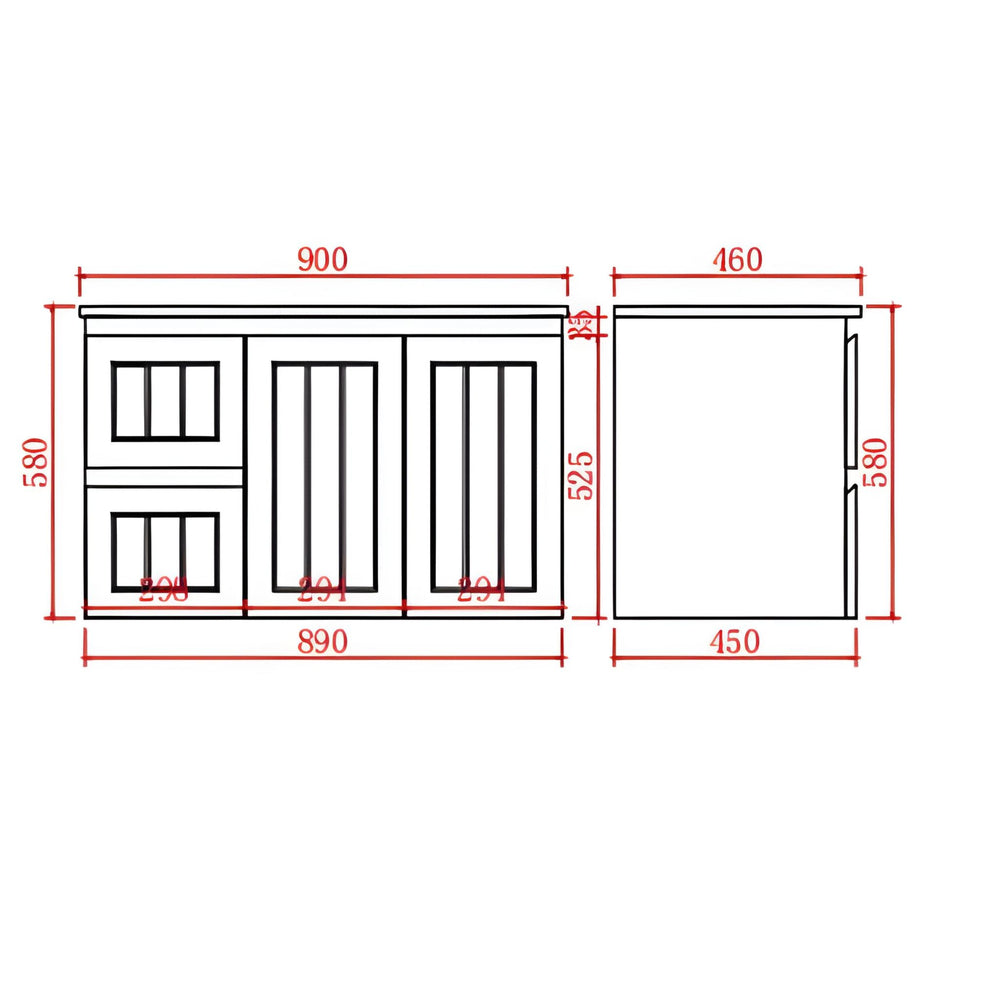 LUKKA ARCHILL FEDERATION MATTE WHITE 900MM SINGLE BOWL WALL HUNG VANITY (AVAILABLE IN LEFT AND RIGHT HAND DRAWER)