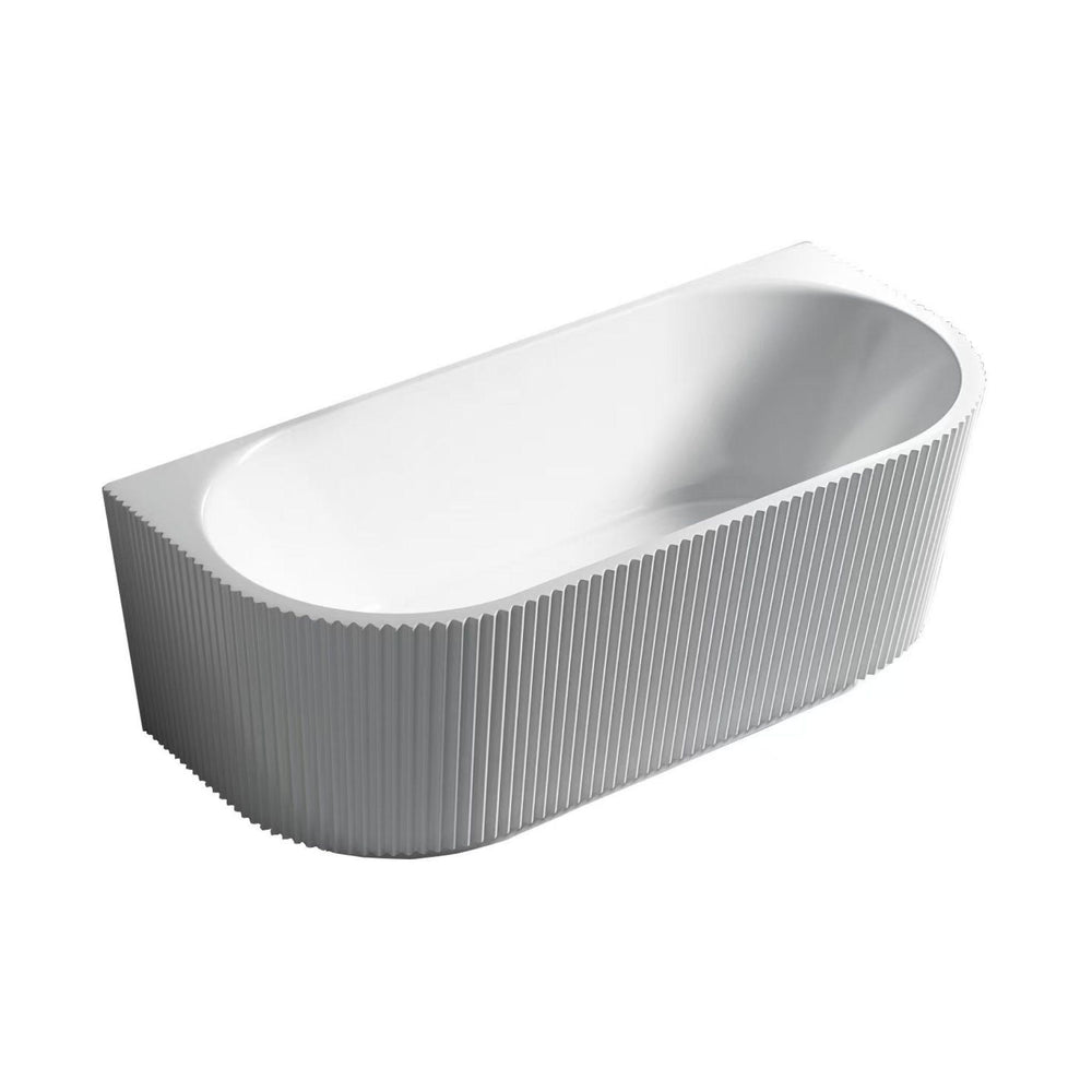 LUKKA BINGIE FLUTED SKIRT BACK TO WALL BATHTUB MATTE WHITE (AVAILABLE IN 1500MM AND 1700MM)