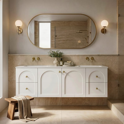LUKKA CHESTER FEDERATION MATTE WHITE 1500MM DOUBLE BOWL WALL HUNG VANITY