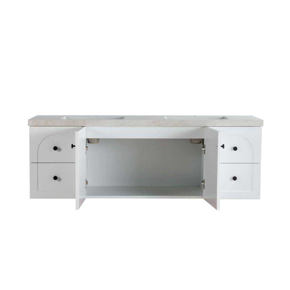 LUKKA CHESTER FEDERATION MATTE WHITE 1500MM DOUBLE BOWL WALL HUNG VANITY