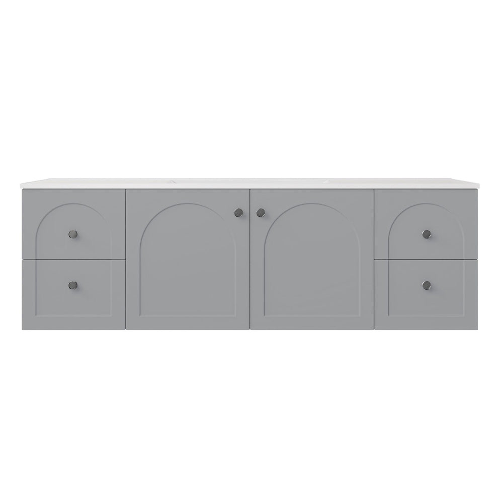 LUKKA CHESTER FEDERATION MATTE GREY 1500MM DOUBLE BOWL WALL HUNG VANITY