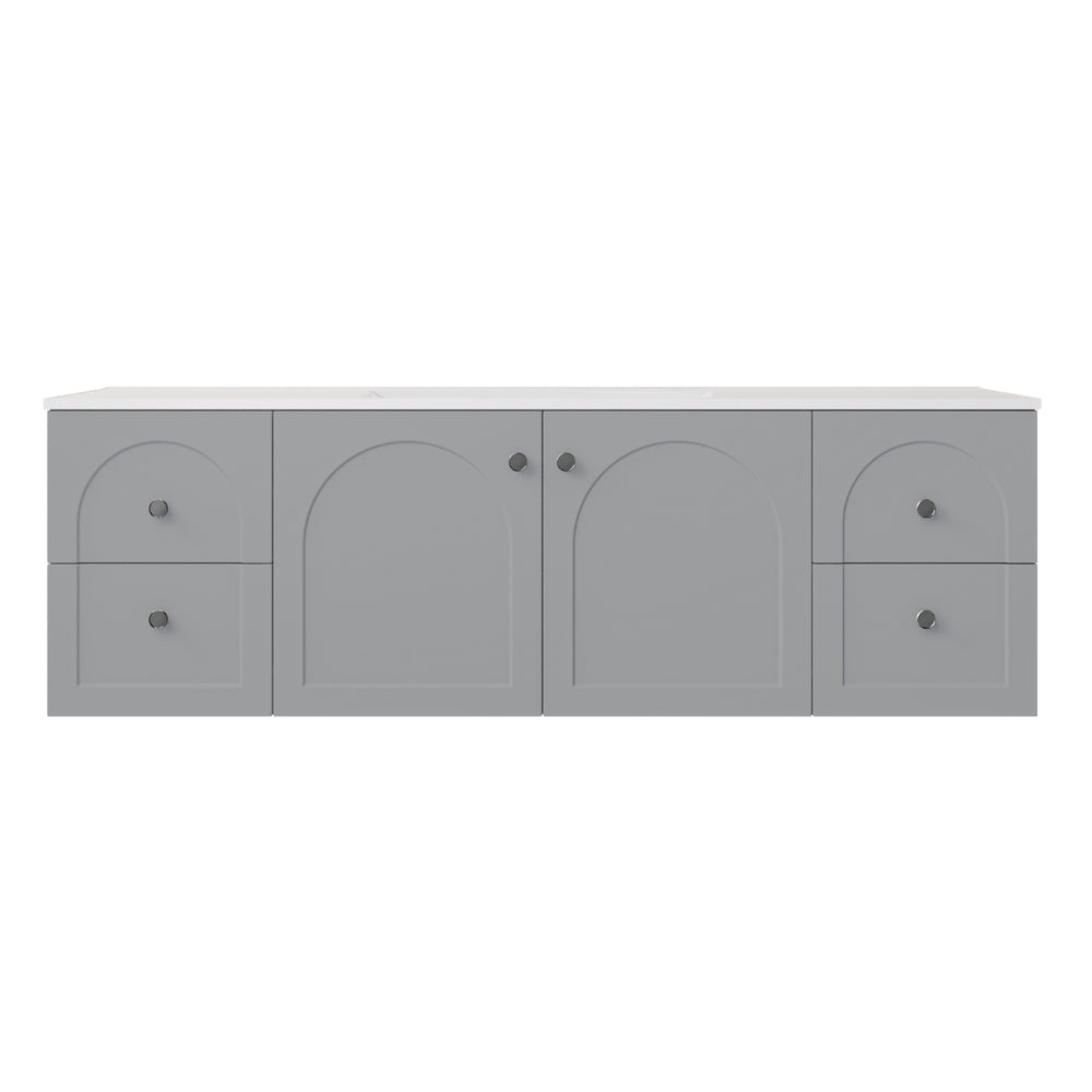LUKKA CHESTER FEDERATION MATTE GREY 1500MM DOUBLE BOWL WALL HUNG VANITY