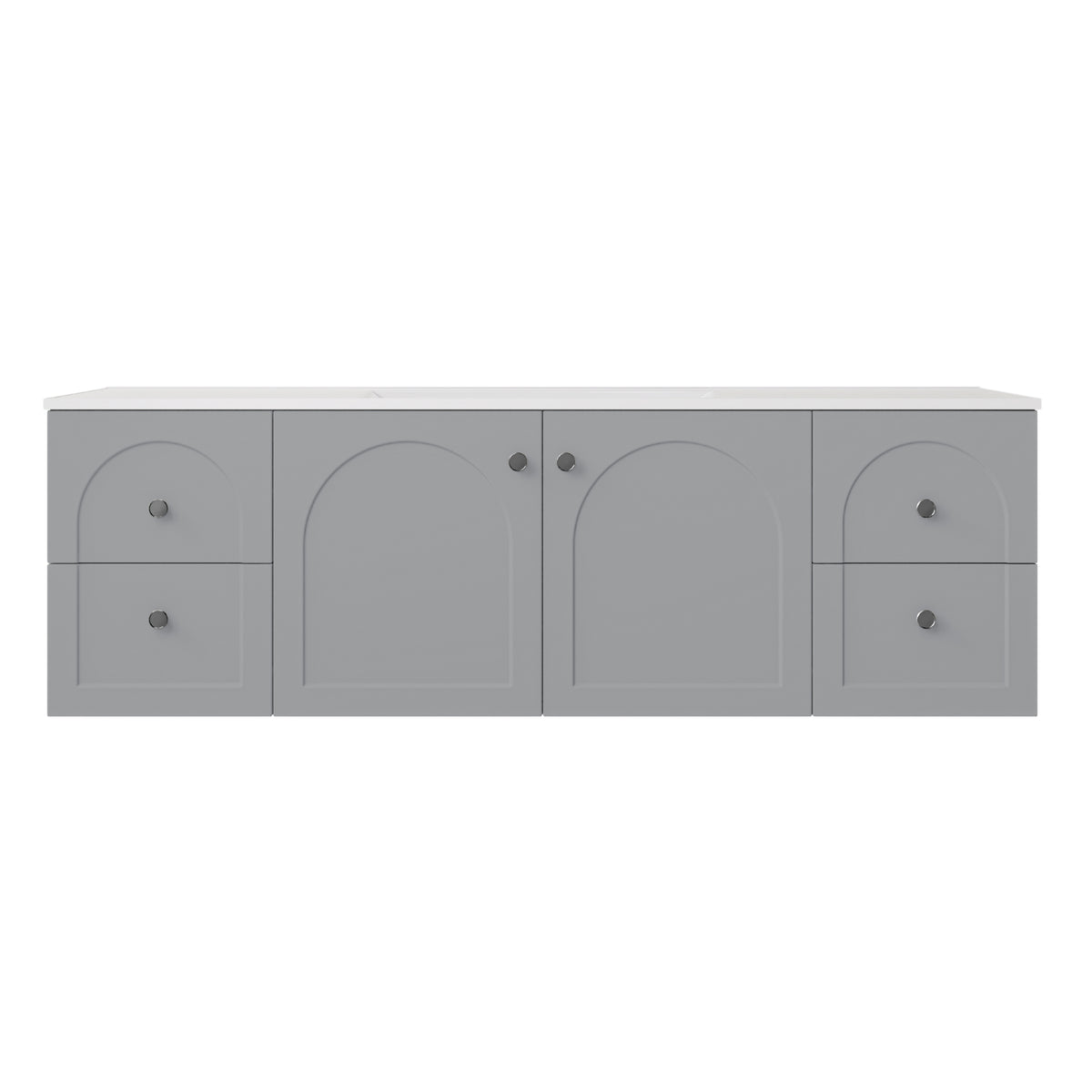 LUKKA CHESTER FEDERATION MATTE GREY 1500MM DOUBLE BOWL WALL HUNG VANITY