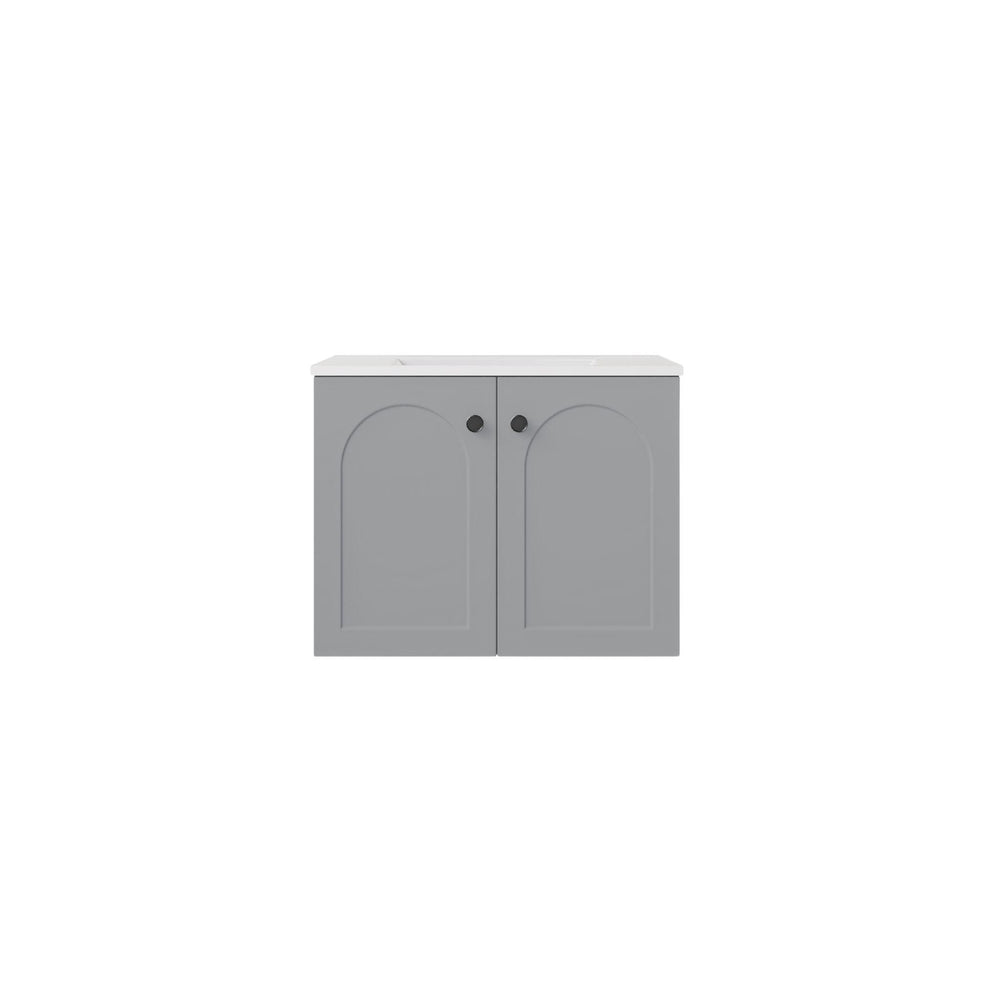LUKKA CHESTER FEDERATION MATTE GREY 600MM SINGLE BOWL WALL HUNG VANITY