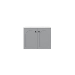 LUKKA CHESTER FEDERATION MATTE GREY 600MM SINGLE BOWL WALL HUNG VANITY