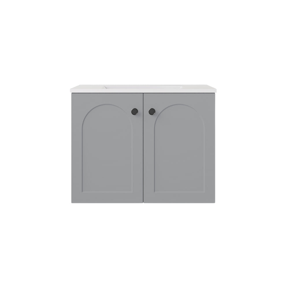 LUKKA CHESTER FEDERATION MATTE GREY 600MM SINGLE BOWL WALL HUNG VANITY