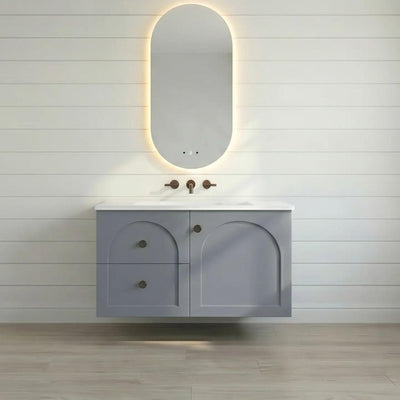 LUKKA CHESTER FEDERATION MATTE GREY 750MM SINGLE BOWL WALL HUNG VANITY (AVAILABLE IN LEFT HAND DRAWER AND RIGHT HAND DRAWER)