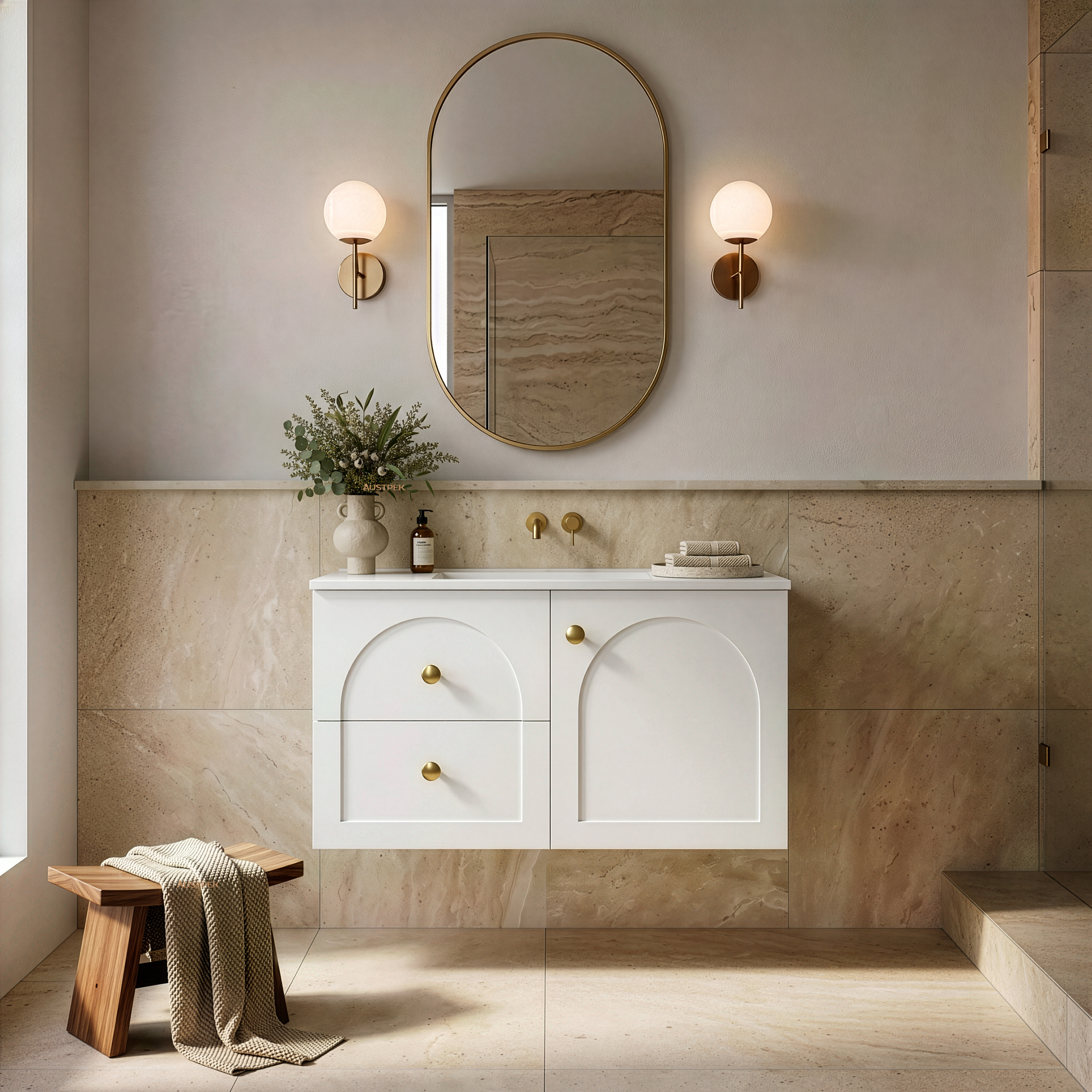 LUKKA CHESTER FEDERATION MATTE WHITE 750MM SINGLE BOWL WALL HUNG VANITY (AVAILABLE IN LEFT HAND DRAWER AND RIGHT HAND DRAWER)