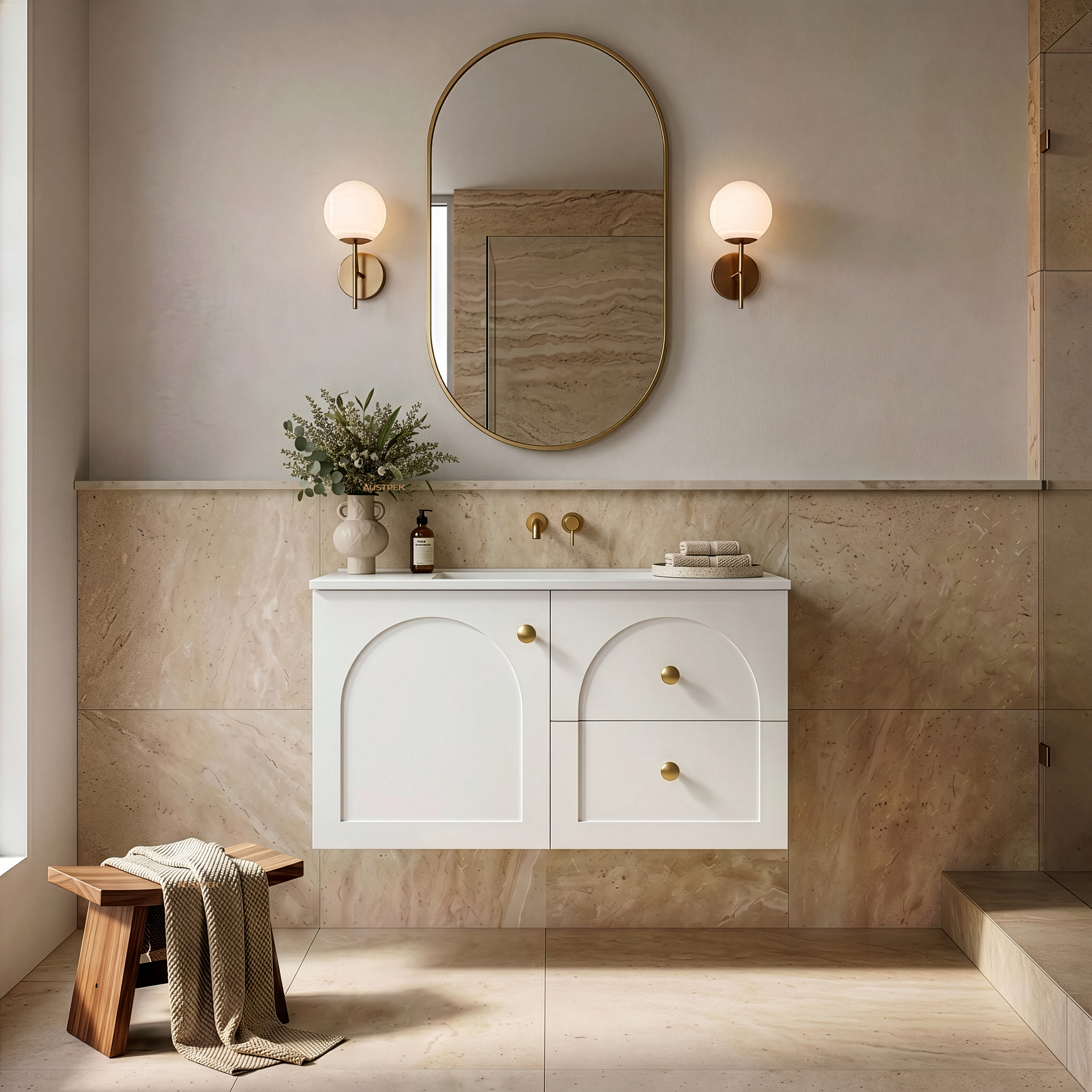 LUKKA CHESTER FEDERATION MATTE WHITE 750MM SINGLE BOWL WALL HUNG VANITY (AVAILABLE IN LEFT HAND DRAWER AND RIGHT HAND DRAWER)