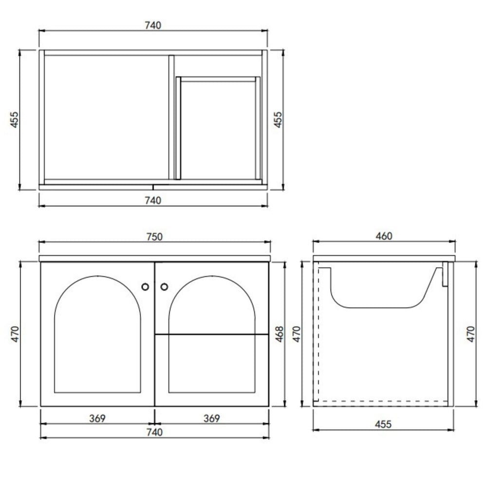 LUKKA CHESTER FEDERATION OLIVE GREEN 750MM SINGLE BOWL WALL HUNG VANITY (AVAILABLE IN LEFT HAND DRAWER AND RIGHT HAND DRAWER)