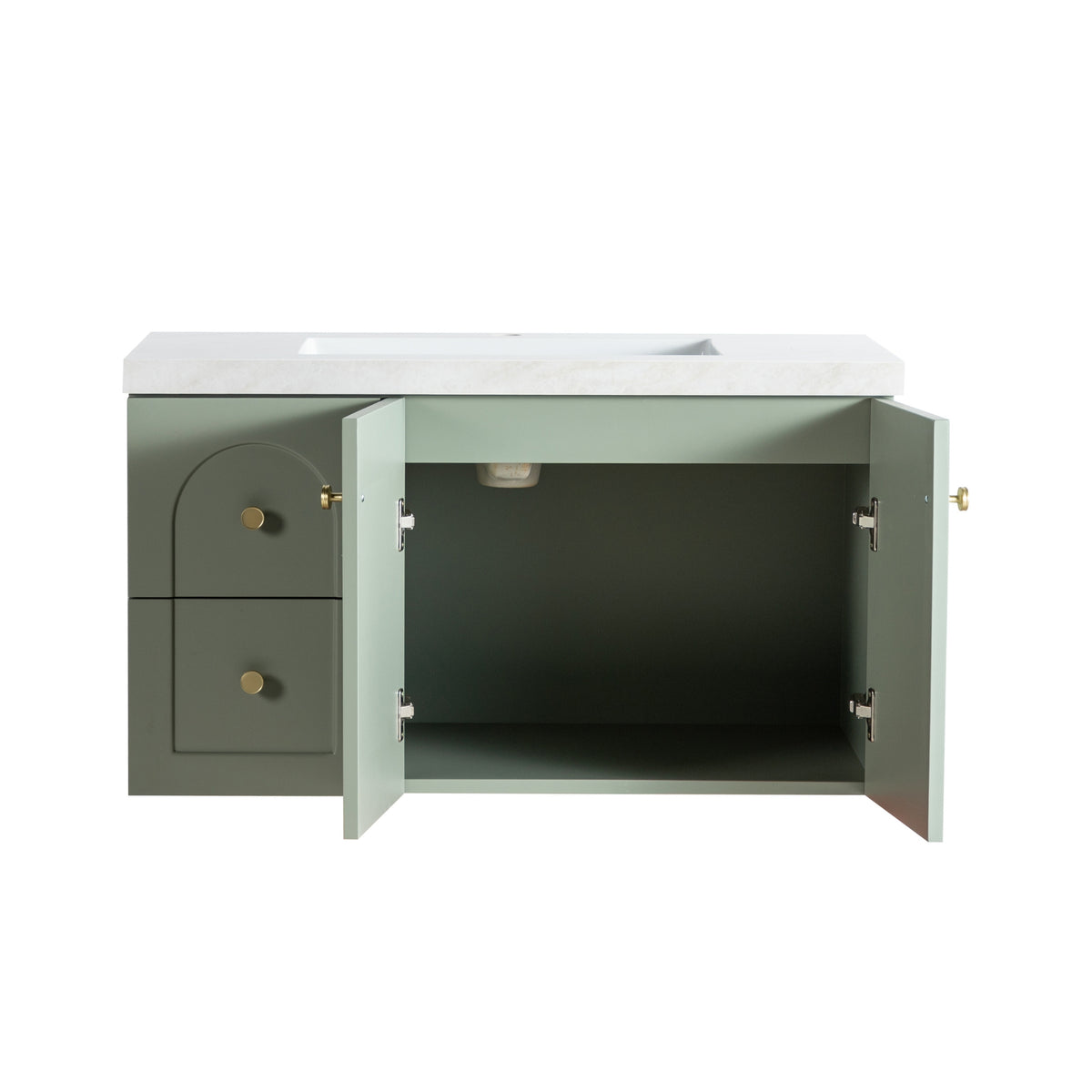 LUKKA CHESTER FEDERATION OLIVE GREEN 900MM SINGLE BOWL WALL HUNG VANITY (AVAILABLE IN LEFT HAND DRAWER AND RIGHT HAND DRAWER)