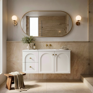 LUKKA CHESTER FEDERATION MATTE WHITE 900MM SINGLE BOWL WALL HUNG VANITY (AVAILABLE IN LEFT HAND DRAWER AND RIGHT HAND DRAWER)
