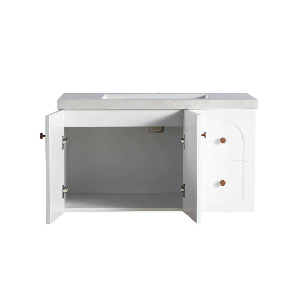 LUKKA CHESTER FEDERATION MATTE WHITE 900MM SINGLE BOWL WALL HUNG VANITY (AVAILABLE IN LEFT HAND DRAWER AND RIGHT HAND DRAWER)