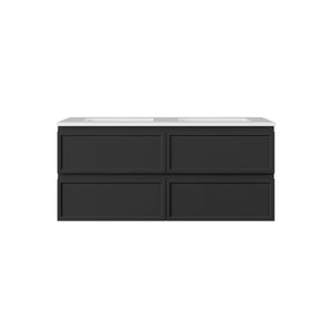 LUKKA HAMILTON MATTE BLACK 1200MM DOUBLE BOWL WALL HUNG VANITY