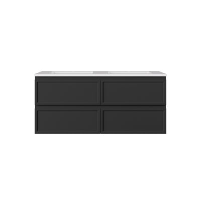 LUKKA HAMILTON MATTE BLACK 1200MM DOUBLE BOWL WALL HUNG VANITY